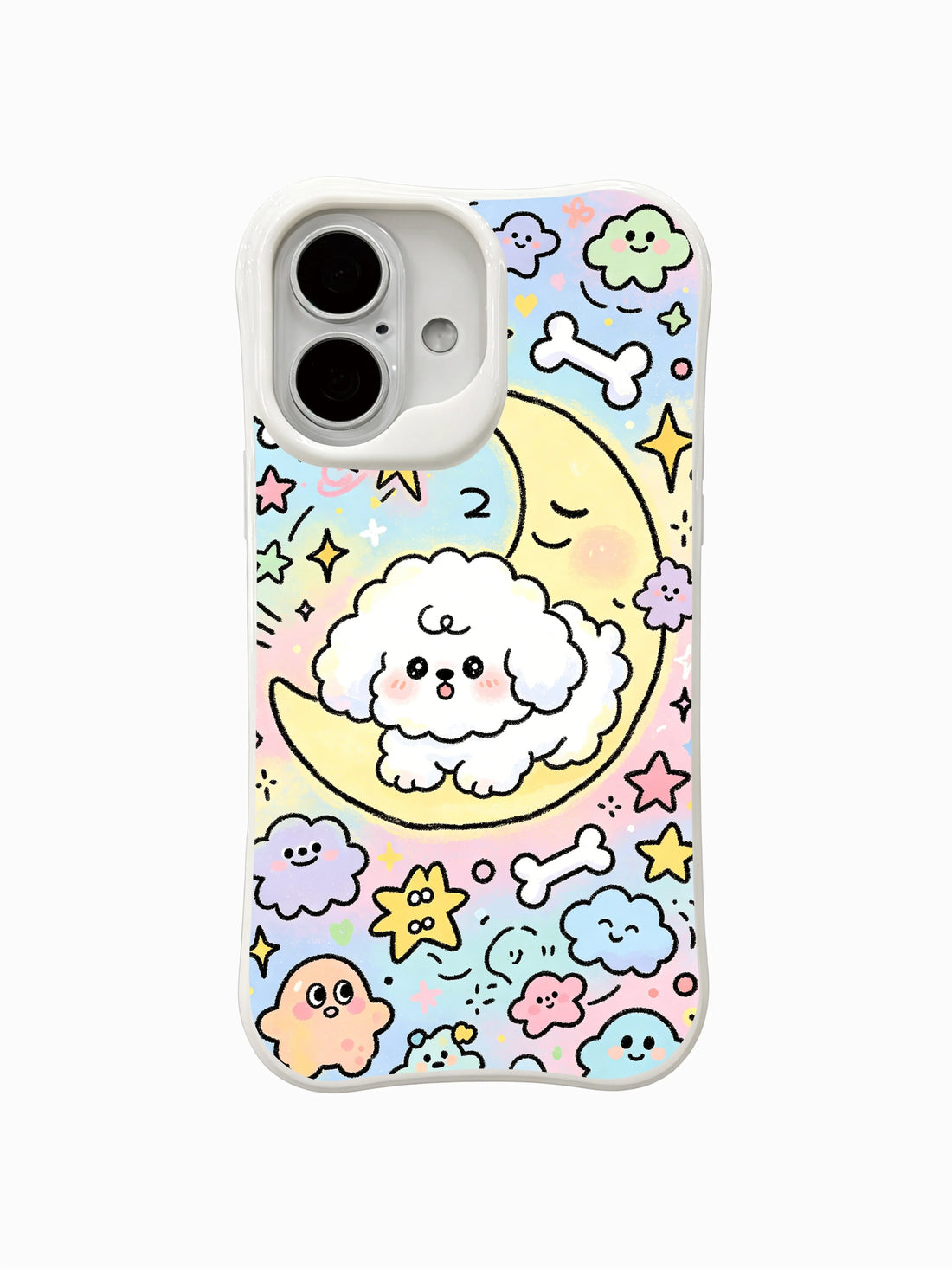 Aesthetic iPhone 16 Plus Case With Cloud Puppy Art by PhoneCasing