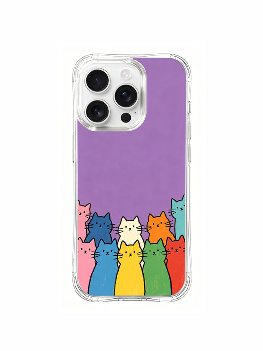 Purple Sky Cat Gathering for iPhone 16 Pro Max MagSafe Case PhoneCasing for iPhone 16 Pro Max case