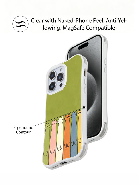 Pet lover iPhone 16 Pro Max Case with colorful forest cats