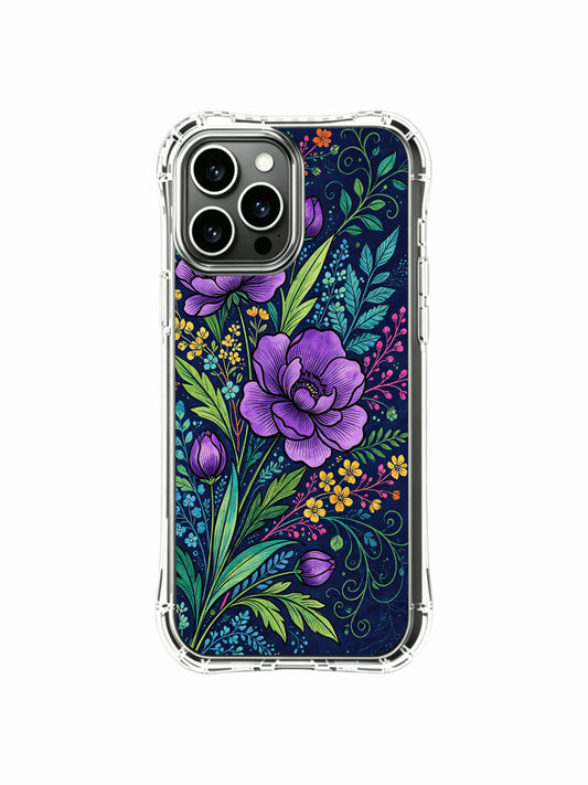 Dark Floral iPhone 13 Pro Max Case with Peony Garden