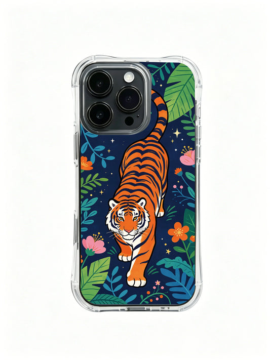 Tiger iPhone 13 Pro Case with starry night jungle art