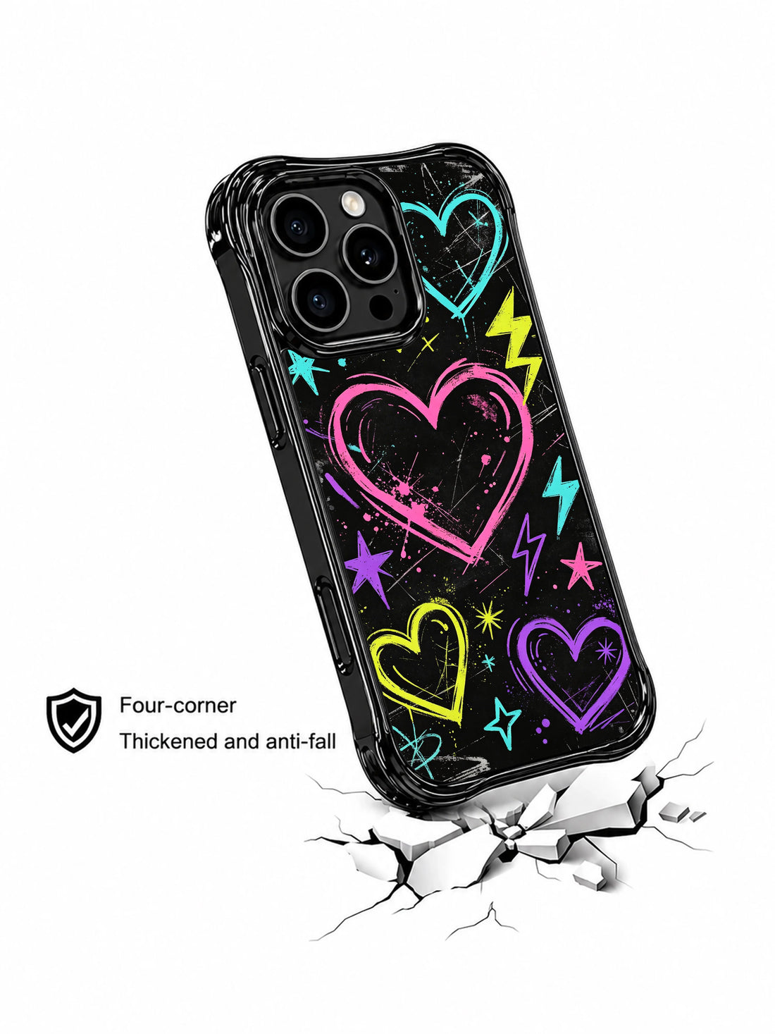 Unique iPhone 13 Pro Max Case gift with rebel heart art