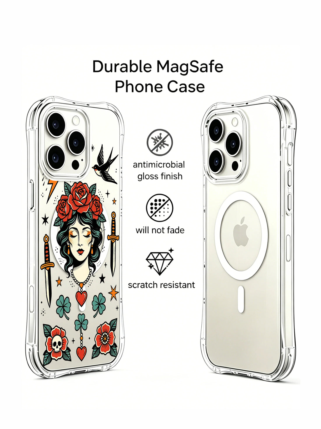 Unique iPhone 15 Pro Case gift with storm lady art