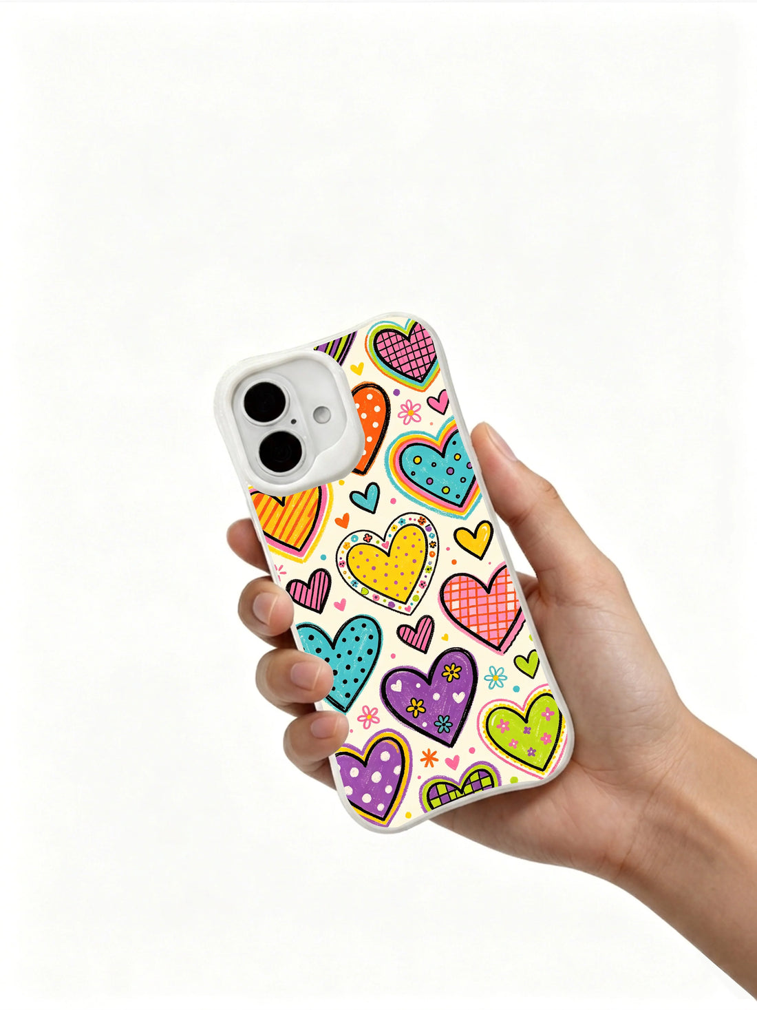 Love iPhone 16 Plus Case with Rainbow Heart Party Color