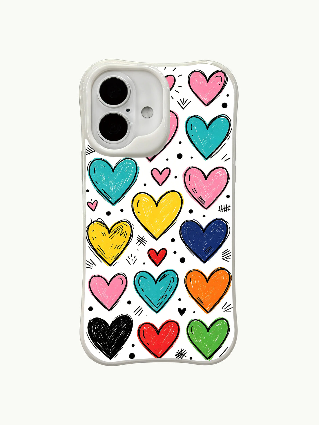 Cartoon iPhone 16 Plus Case - Colorful Heart Exercise Book for PhoneCasing for iPhone 16 Plus case