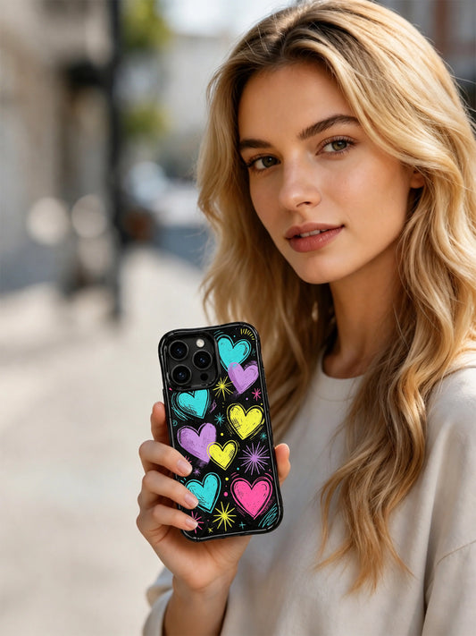 Unique iPhone 13 Pro Max Case gift with pink love artwork