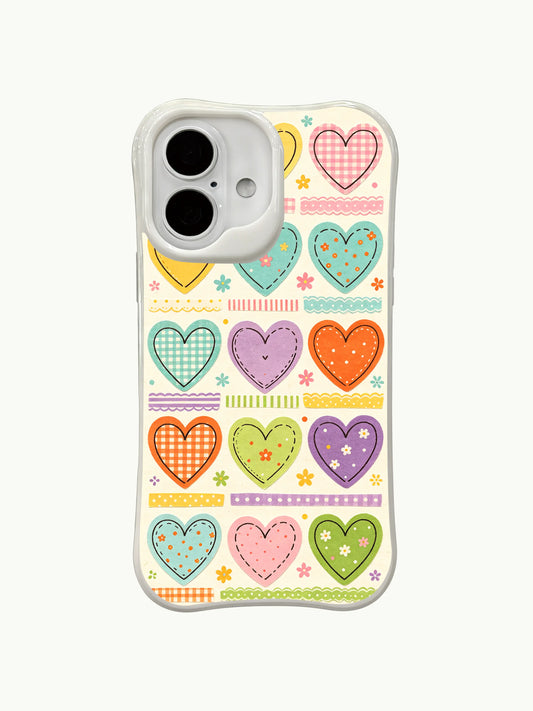Gingham heart aesthetic iPhone 16 Plus Case by PhoneCasing