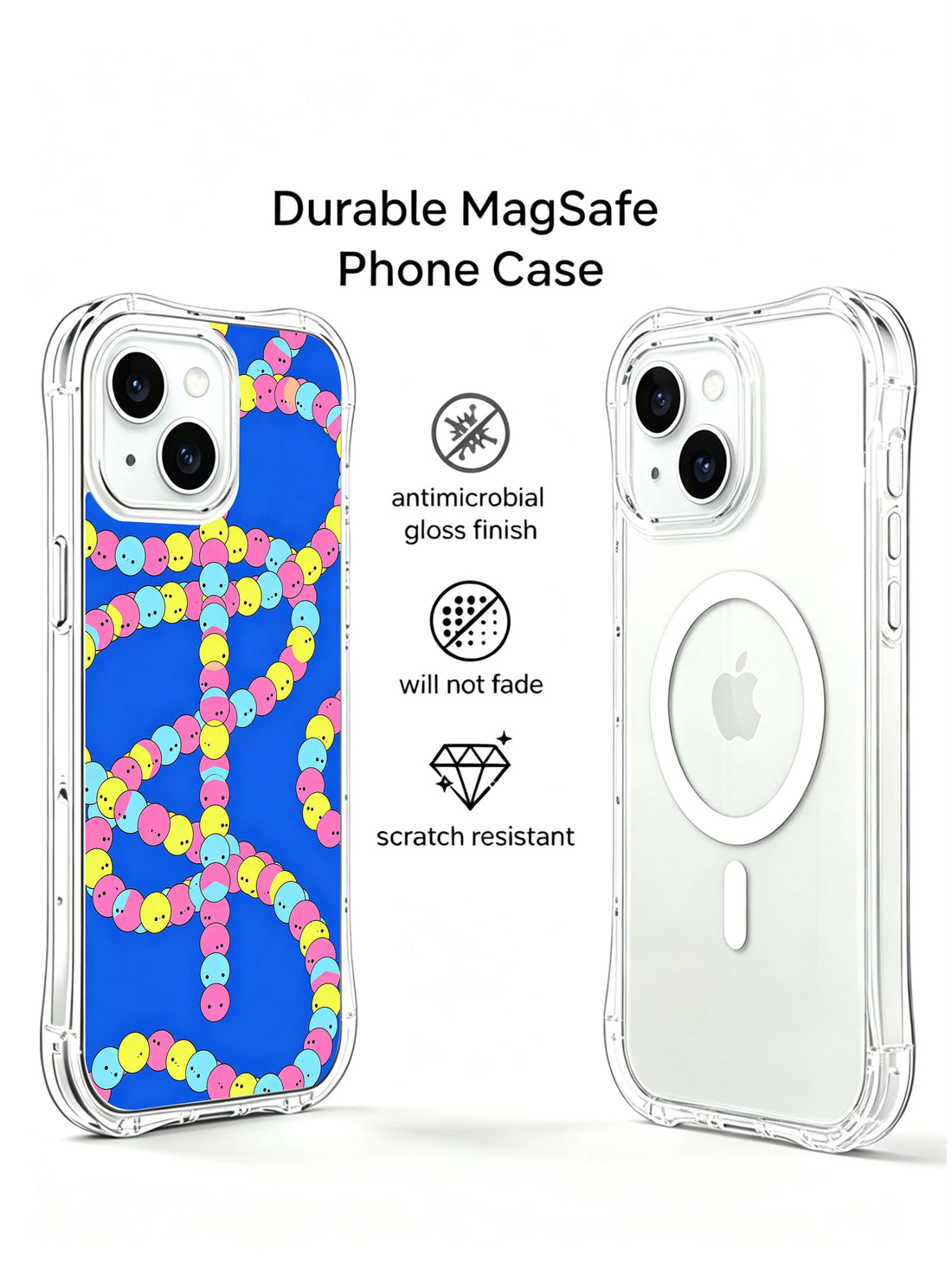 Cute bug inspired iPhone 15 Plus Case with colorful illustration