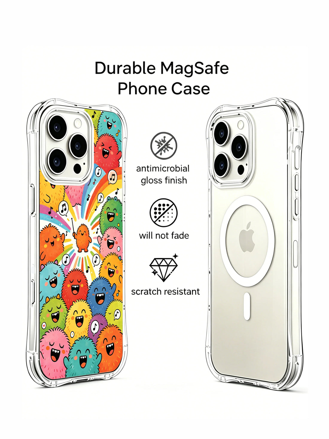 Unique iPhone 16 Pro Case Gift With Playful Monster Art by PhoneCasing
