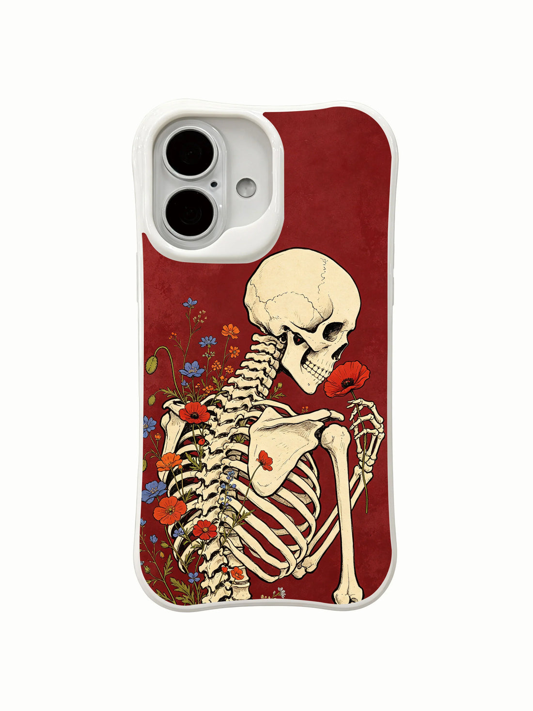 Aesthetic iPhone 16 Case with tattoo poppy flowers