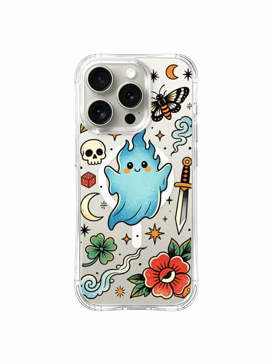 Unique iPhone 15 Pro Case Gift With Cute Ghost Art by PhoneCasing