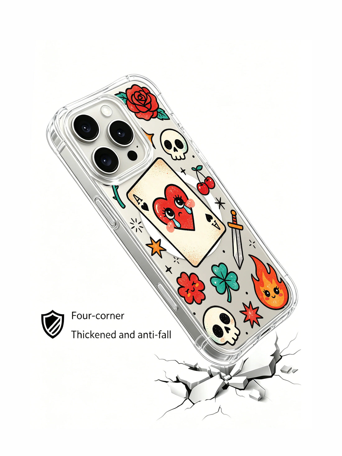 Old School Tattoo iPhone 15 Pro Case With Heart Card Art