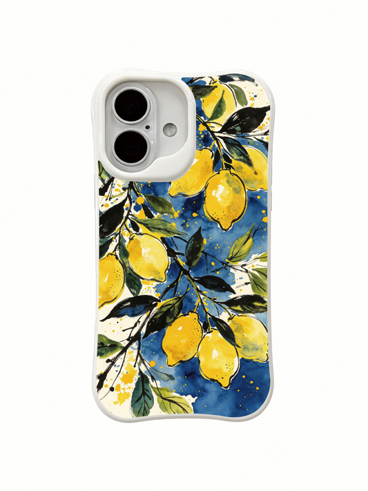 Coastal lemon iPhone 16 Case with Sicilian citrus art
