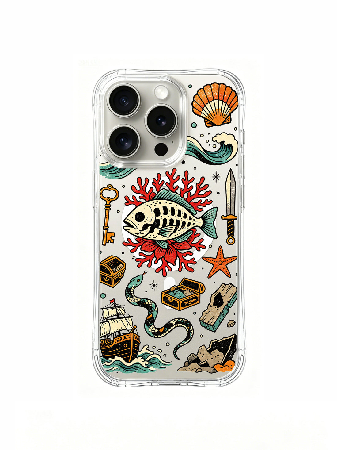 iPhone 15 Pro Cases cover image for iPhone 15 Pro Cases Gift Guide for Birthday Season and Dreamy Style: Underwater Skull Garden Nautical