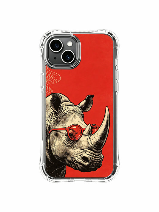 Confidence iPhone 13 Case with solid red sculpture rhino art