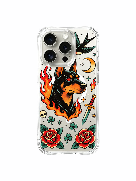 iPhone 15 Pro Cases cover image for Cute iPhone 15 Pro Case Ideas for Gym Bag Essentials: Black Dog Midnight Garden