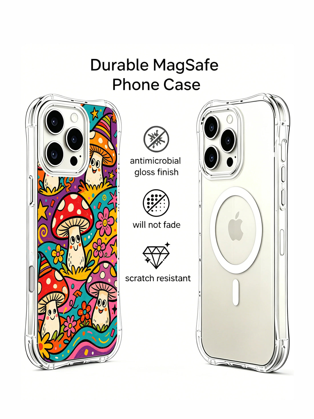 Unique iPhone 16 Pro Max Case gift with mushroom art