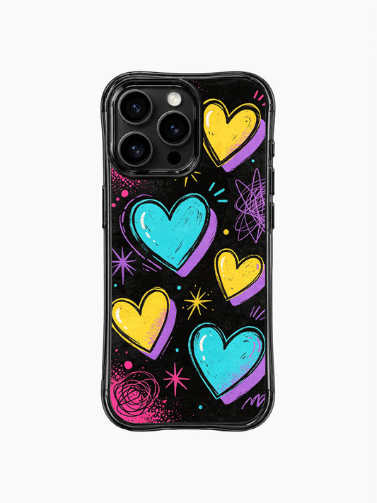 Cartoon iPhone 13 Pro Max Case - Pink Noise Love Art Pastel PhoneCasing for iPhone 13 Pro Max case