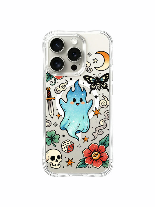 Clear MagSafe iPhone 15 Pro Case - Wisp Garden Vintage Old School PhoneCasing for iPhone 15 Pro case