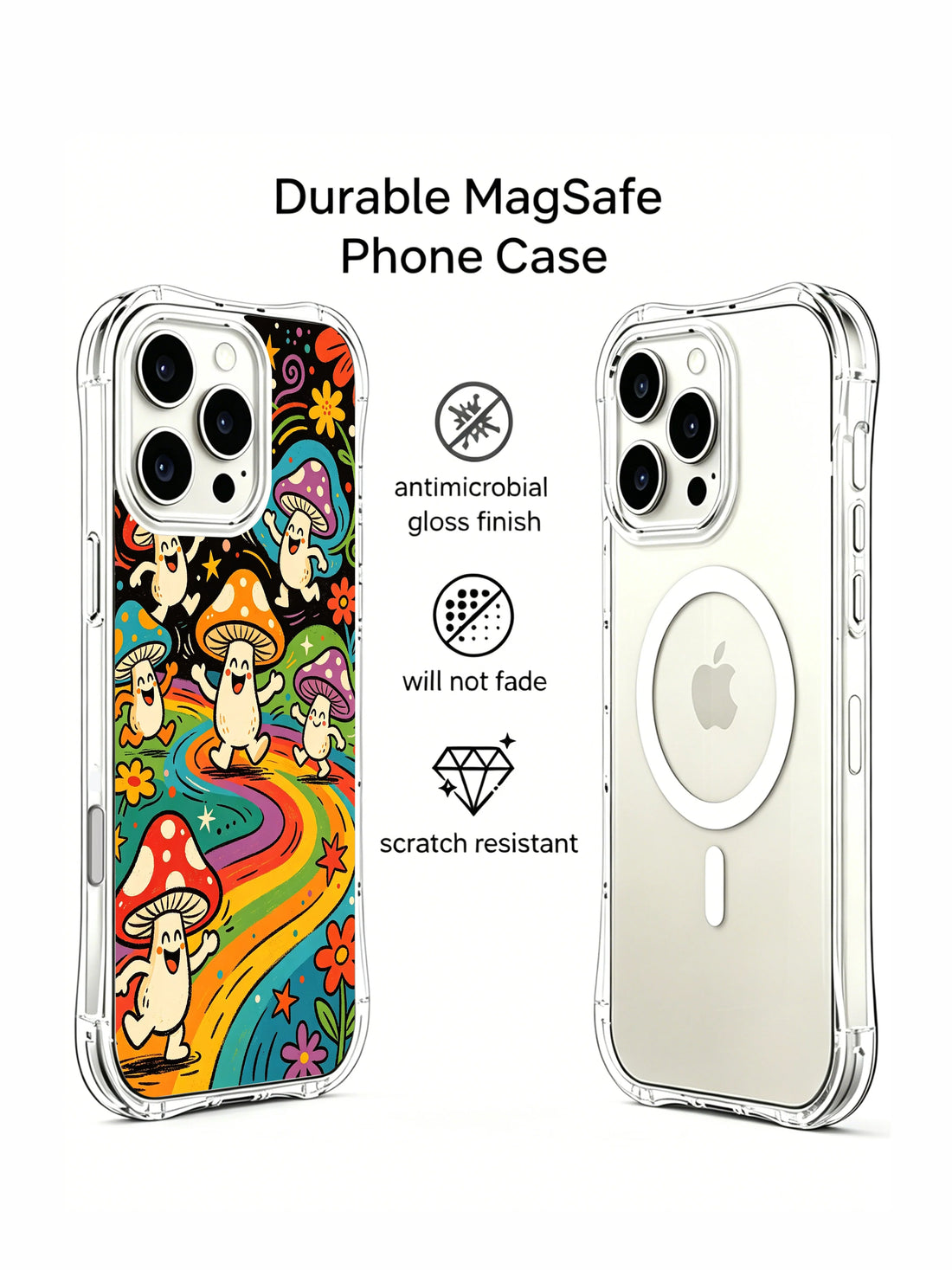 Floral Mushroom iPhone 16 Pro Max Case With Border Art
