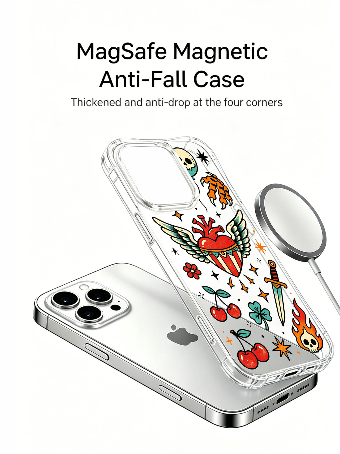 Tattoo iPhone 15 Pro Case with runaway heart art