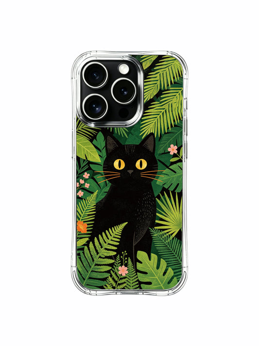 Clear MagSafe iPhone 13 Pro Case - Jungle Golden Eye Black Cat PhoneCasing for iPhone 13 Pro case