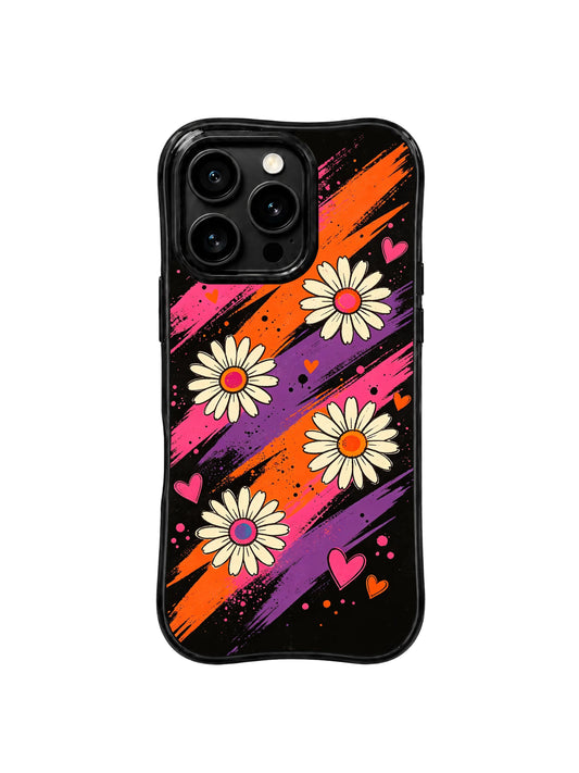 Aesthetic iPhone 16 Pro Case with velvet wave blossom art