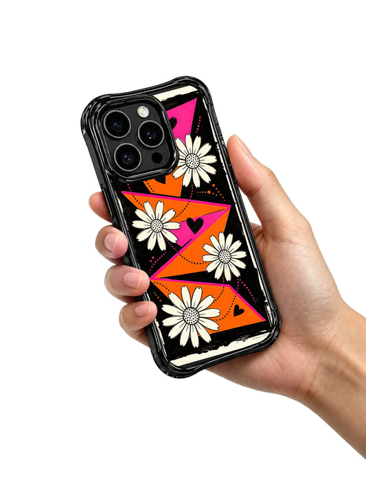 Warm orange daisy iPhone 16 Pro Case with map block collage
