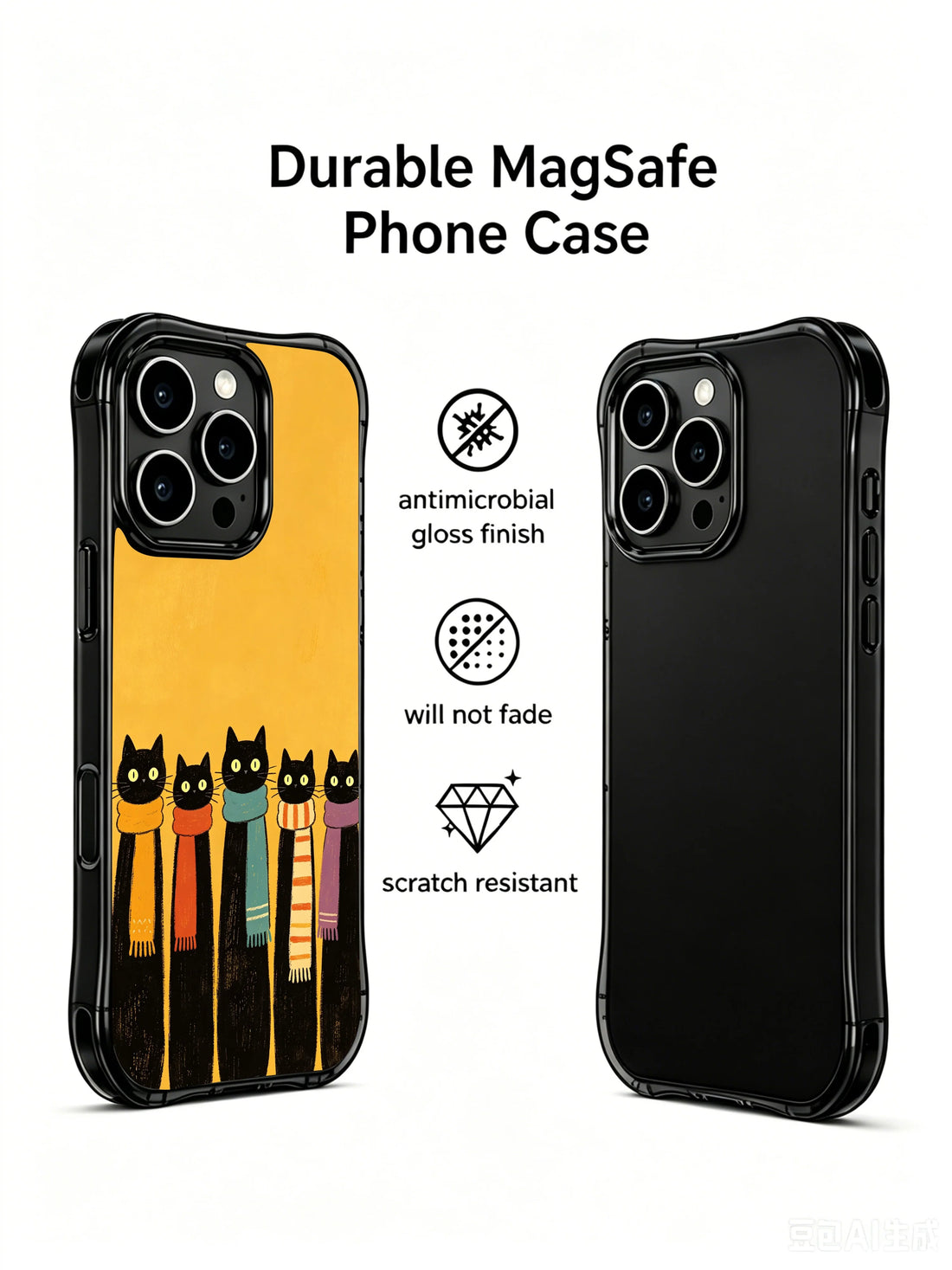 Winter Scarf Cat iPhone 16 Pro Max Case With Colorful Details