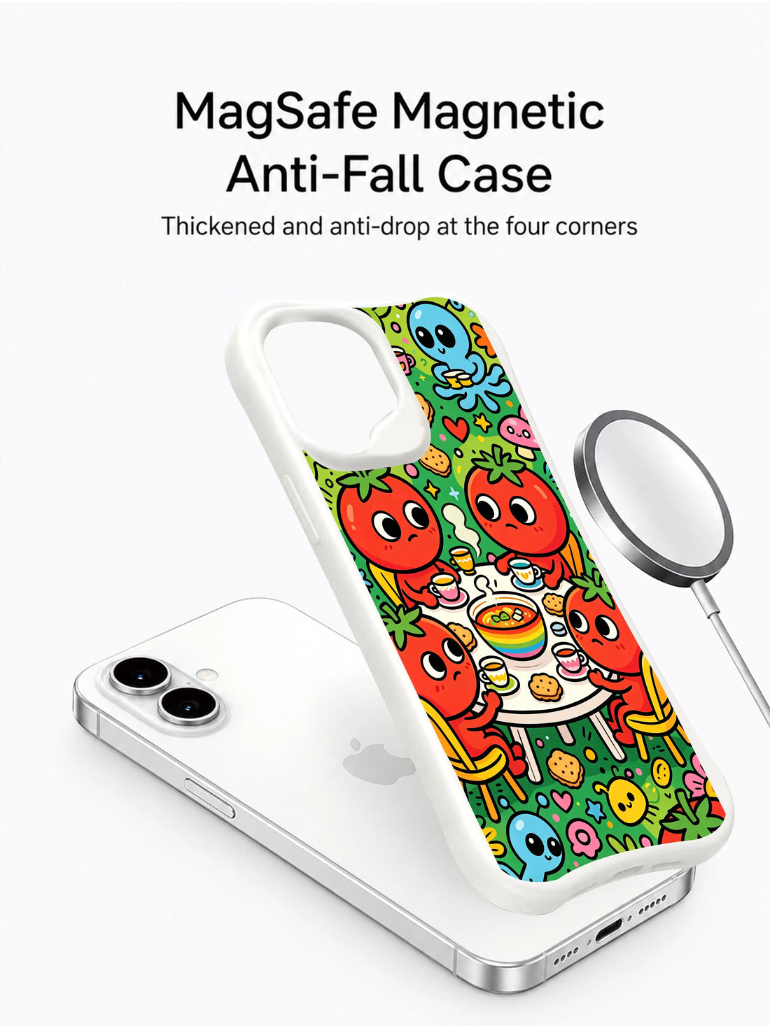 Cosmic tea iPhone 16 Plus Case with whimsical cartoon artwork