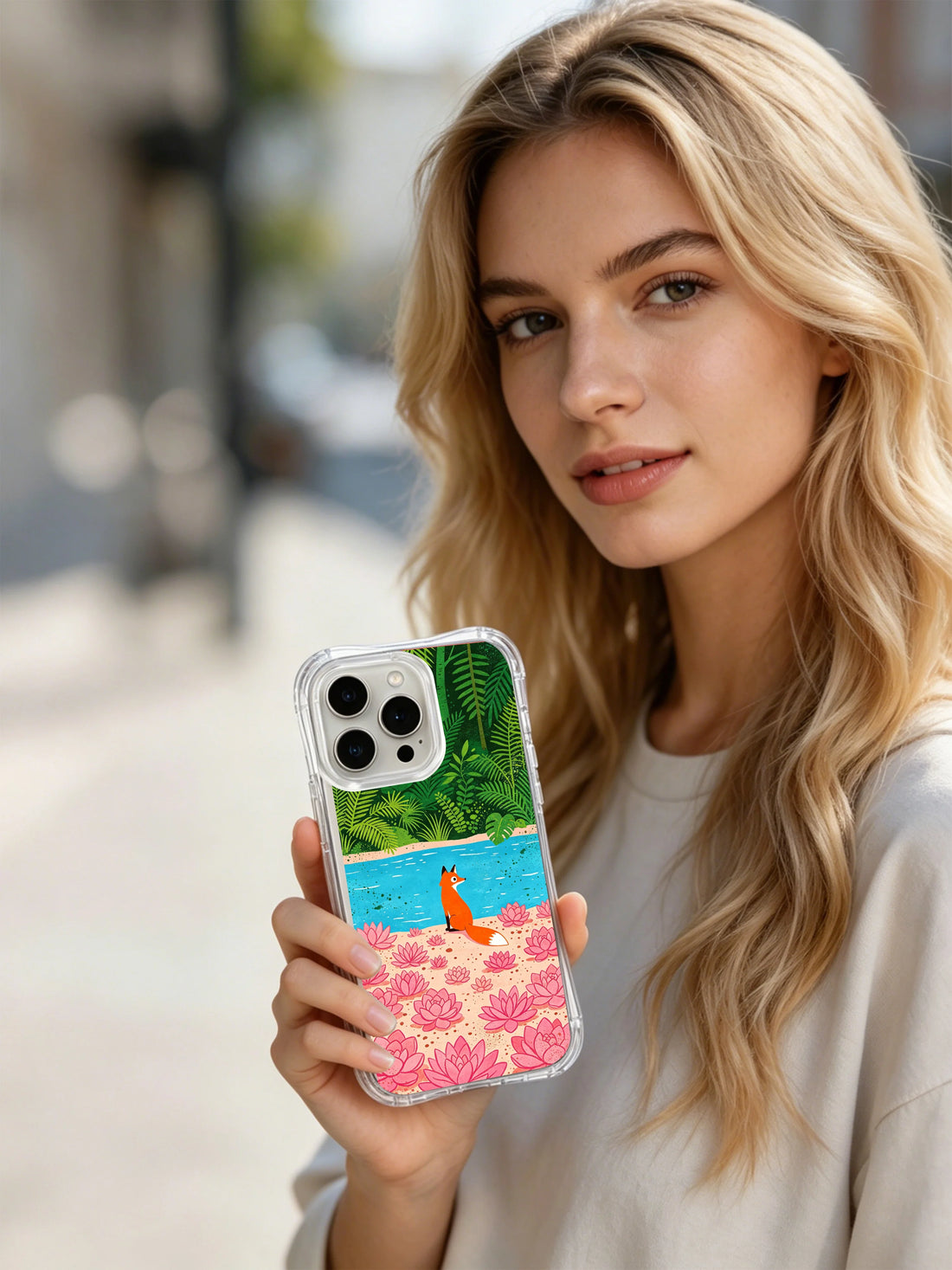 Boho iPhone 15 Pro Max Case With Lotus Fox Oasis by PhoneCasing