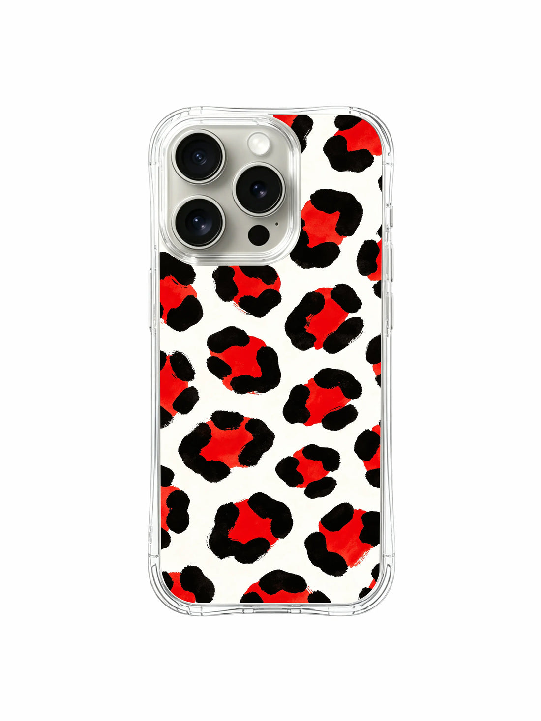 Confidence iPhone 14 Pro Case with bold red leopard style