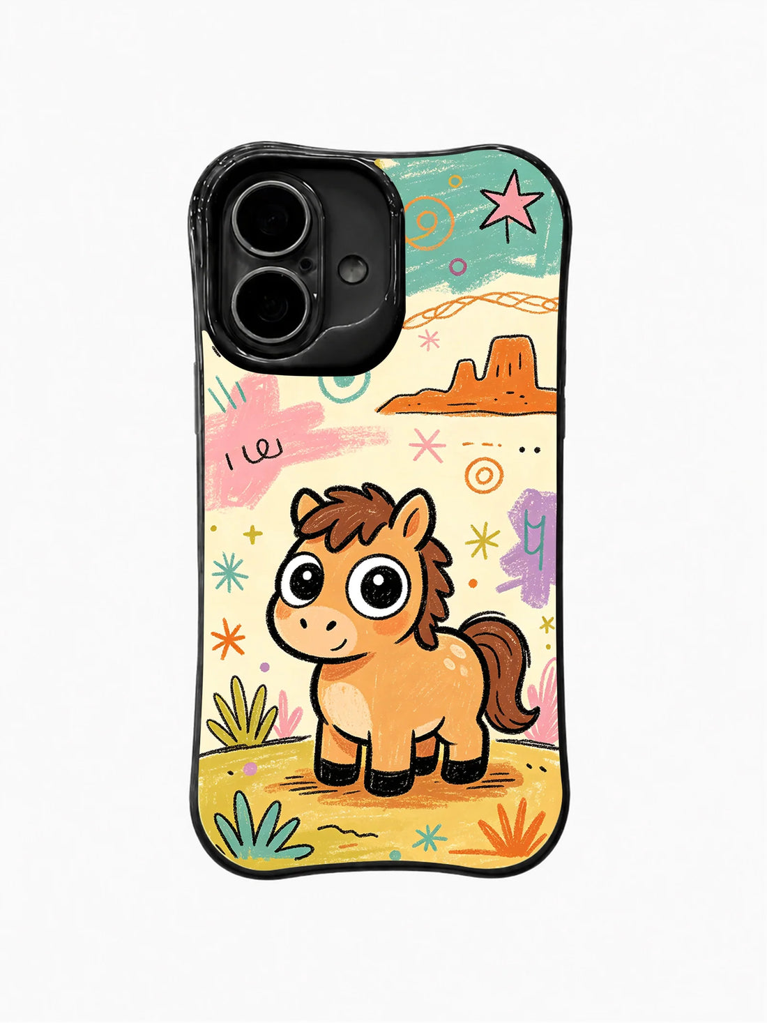 Prairie Pony iPhone 16 Plus case front artwork