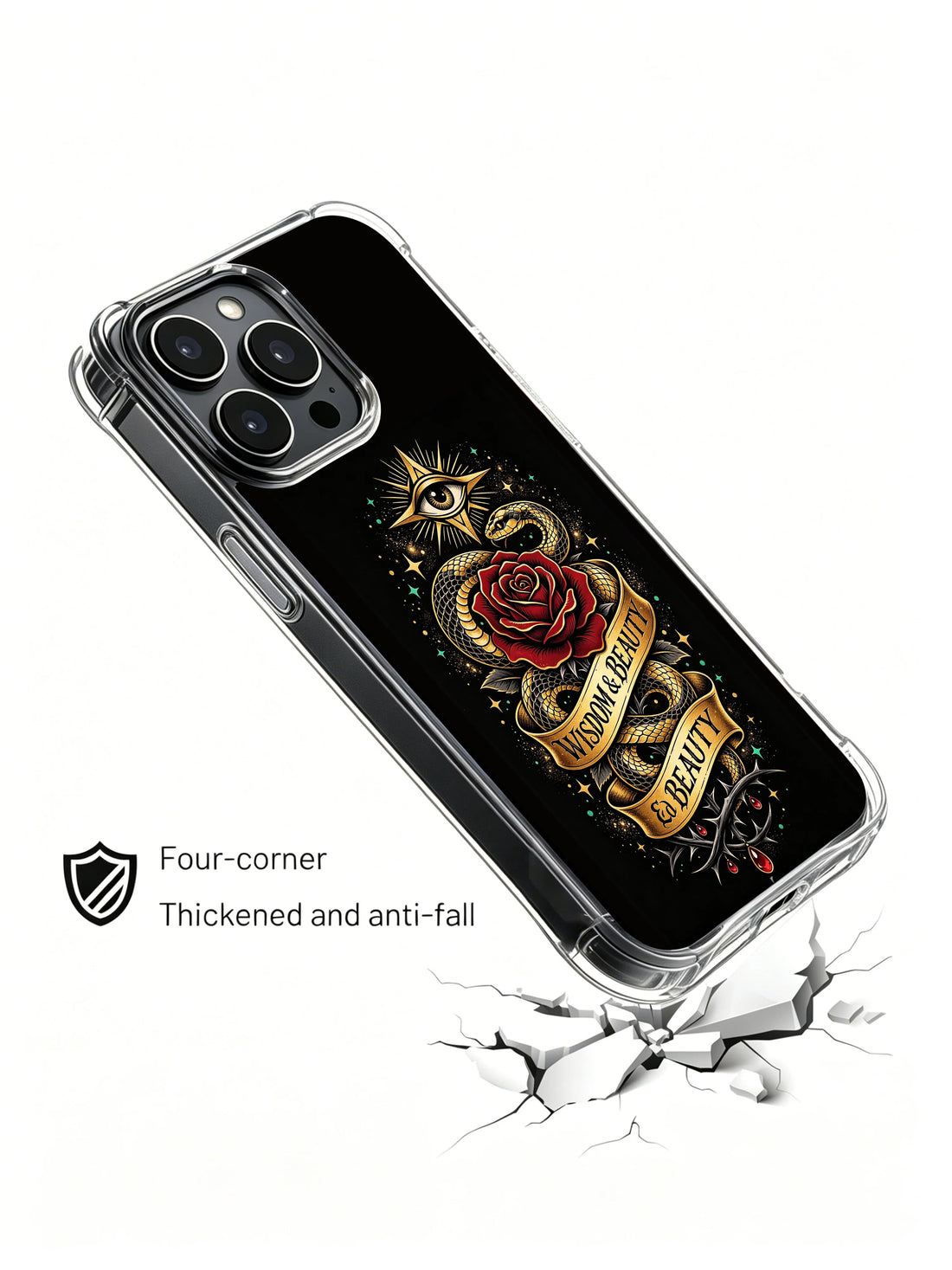 Aesthetic iPhone 14 Case with Symmetrical Jaguar Art