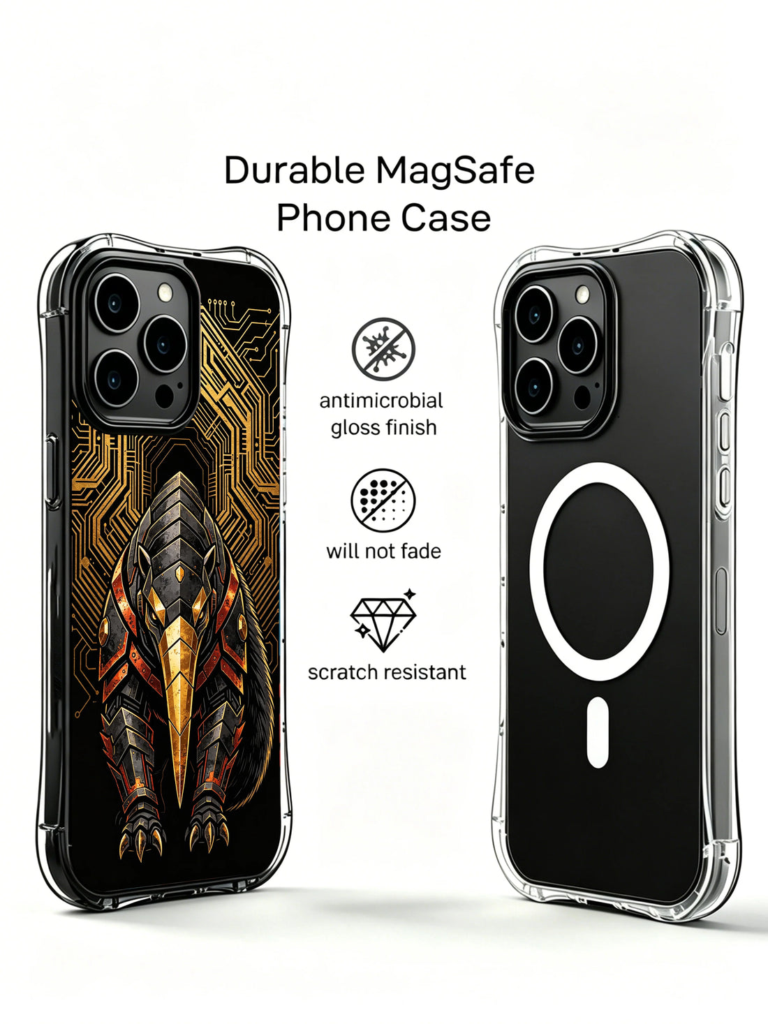 Gothic Anteater iPhone 14 Plus Case with Black Art