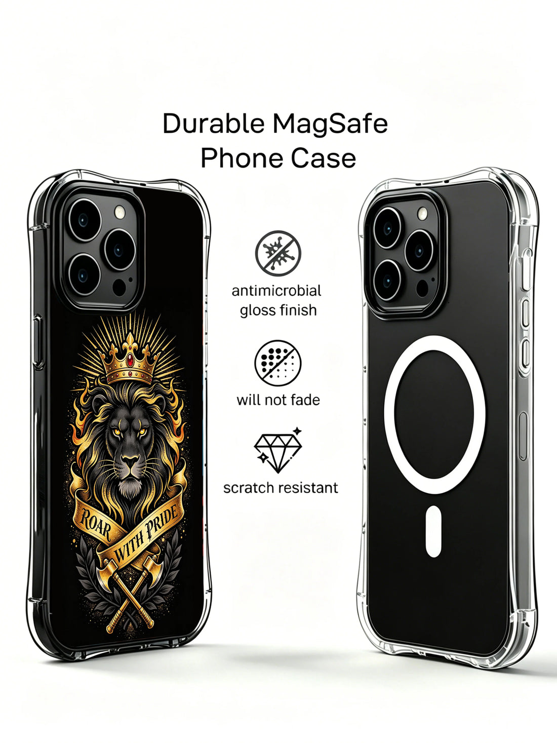 Geometric Lion iPhone 14 Case with Dark Art