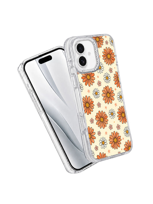 Coral Summer Daisy Paper iPhone 17 Pro Max Case | Warm Floral iPhone 17 Casing by Solea Meadow
