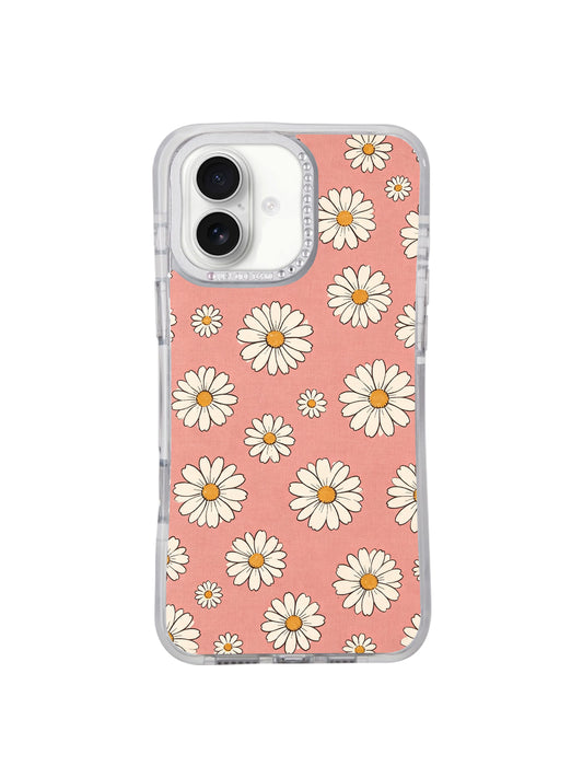 Retro Pink Daisy Dress iPhone 17 Pro Max Case | Vintage Soft Floral iPhone 17 Casing by Solea Meadow