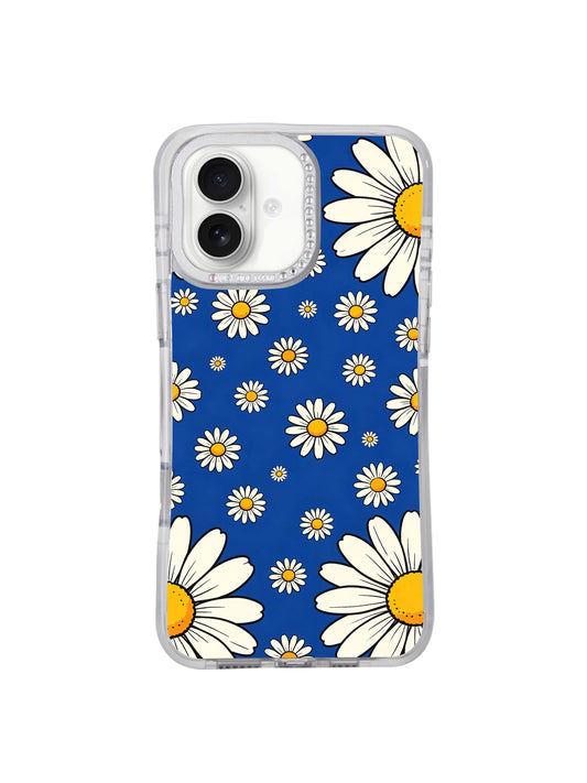 Big Daisy Blue Field iPhone 17 Pro Max Case | Bold Bright Floral iPhone 17 Casing by Solea Meadow