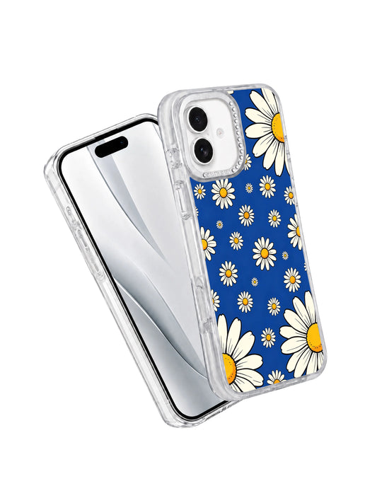 Big Daisy Blue Field iPhone 17 Pro Max Case | Bold Bright Floral iPhone 17 Casing by Solea Meadow