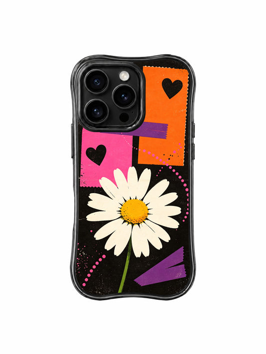 Ruby Daze White Daisy Street Poster Wavy Black Frame MagSafe iPhone 16 Pro Case