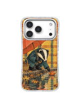 Under a Borrowed Umbrella iPhone 17 Pro case – Leaf Boat Passage artwork