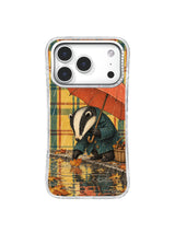 Under a Borrowed Umbrella iPhone 17 Pro case – Acorn Basket Escort artwork
