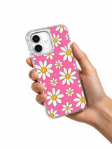 Pembe Neşeli Papatya Tarlası Sanatı iPhone 17 Kılıfı - Estetik Çiçekli Telefon Kılıfı