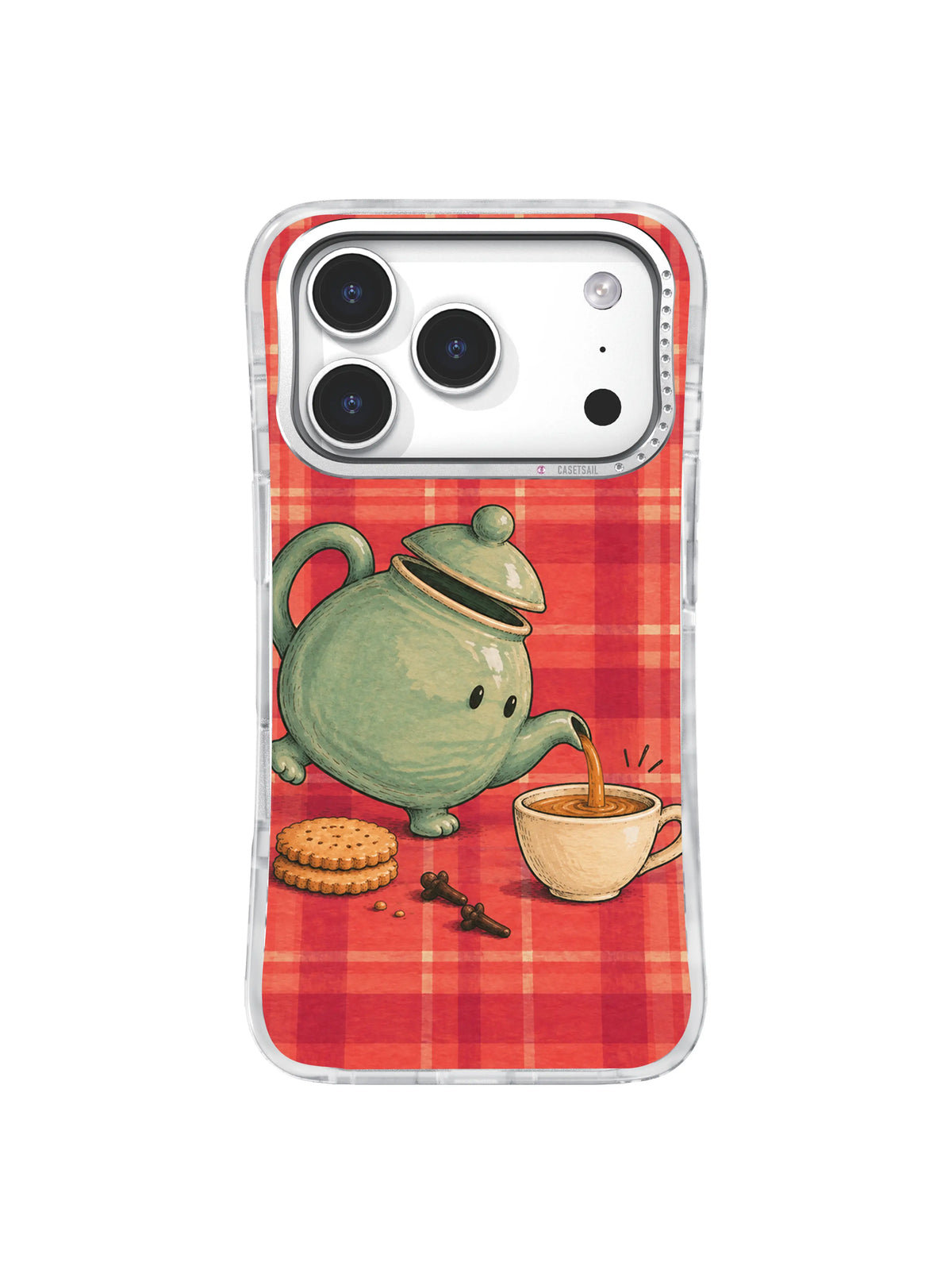 A Teapot for the Uninvited iPhone 17 Pro case – Lid Lift Greeting artwork