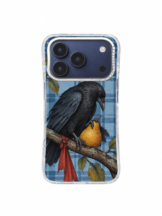 One Pear Left for Autumn iPhone 17 Pro case – Crow Guards Golden Pear artwork