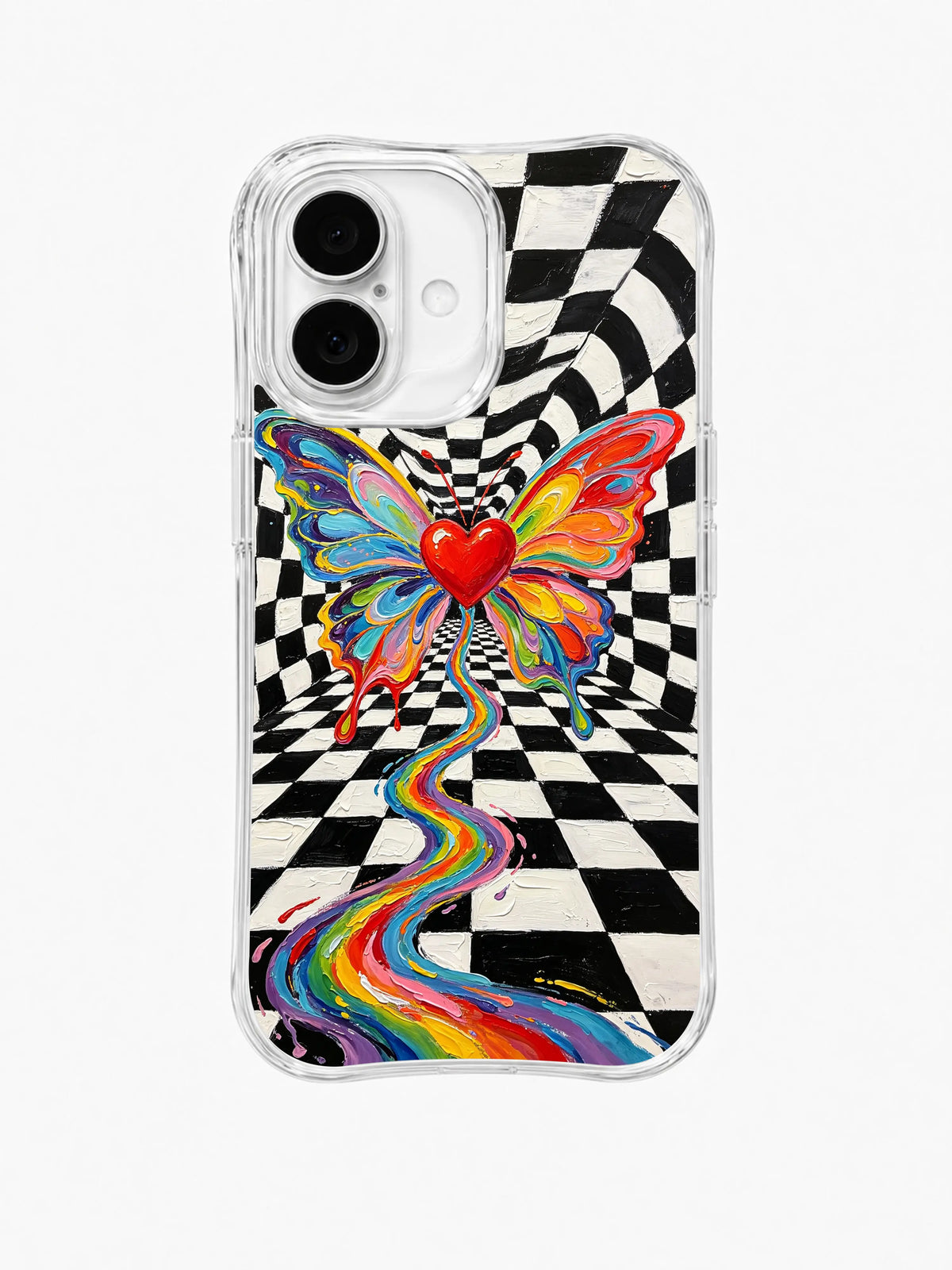 Twin Heart Wings pattern iPhone 16 Plus case
