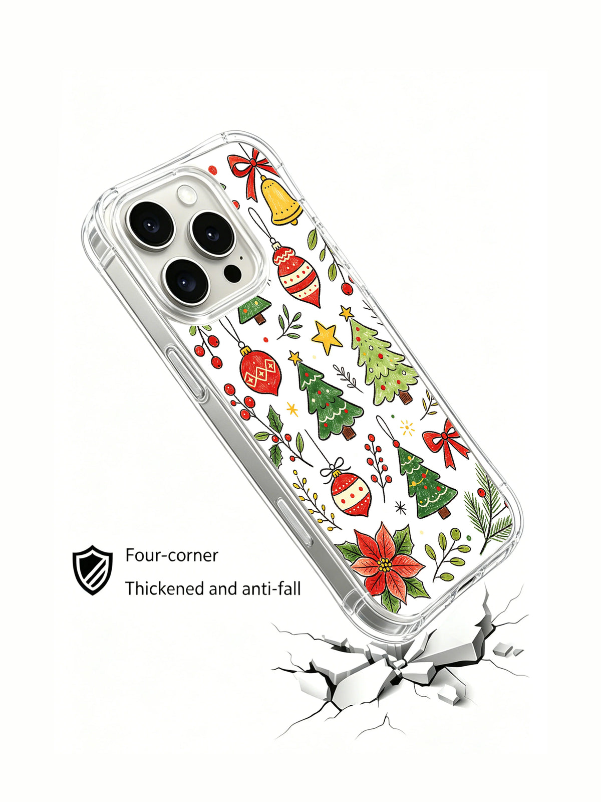 Christmas Ornament Garden: Angled case above an illustrated cracked surface.