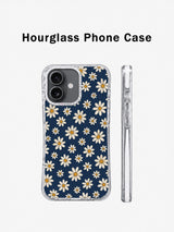 Retro Navy Daisy Wallpaper görseli galeri görünümü 3 içeren iPhone 17 kılıfı