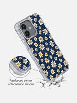 Retro Navy Daisy Wallpaper görseli galeri görünümü 5 içeren iPhone 17 kılıfı